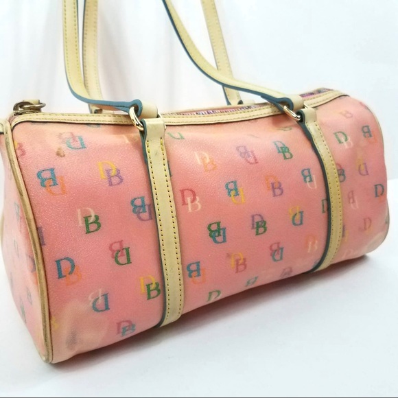 DOONEY & BOURKE Pink Monogram Barrel Handbag Purse - Picture 5 of 8